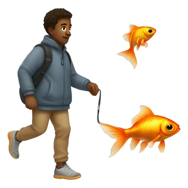 Taking my pet goldfish for a walk sticker