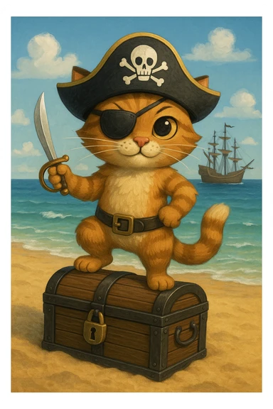 A pirate cat sticker
