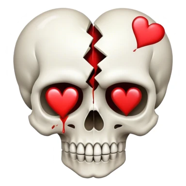 broken heart with a skull sticker