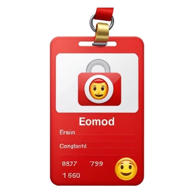 Red ID CARD without text sticker