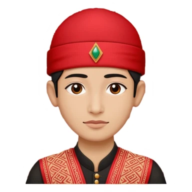 Dhaka topi emoji nepali people wear in head in rectangular size sticker