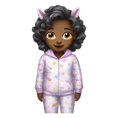 little girl in unicorn pajamas sticker