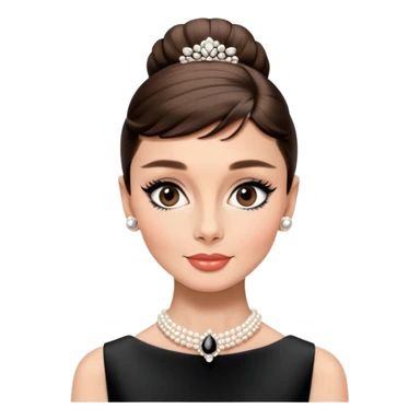Audrey Hepburn portrait with classic updo hairstyle and elegant look sticker