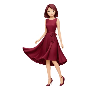 burgundury dress whitout the woman, just the dress. make it knee lenght sticker