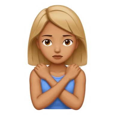 girl holding neck mad with arms crossed sticker