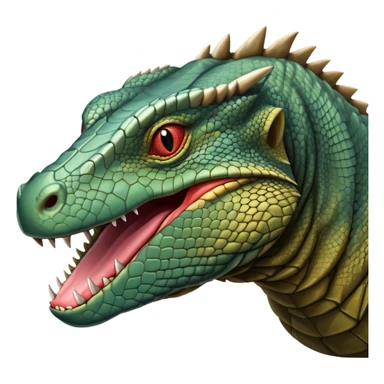 A komodo dragon with scaly skin and a forked tongue, reptilian predator sticker