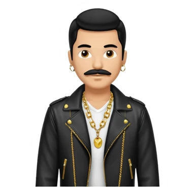 long black haired man with mustache with night club outfits sticker
