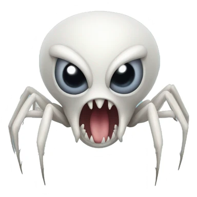 white phasm spider monster front v sticker