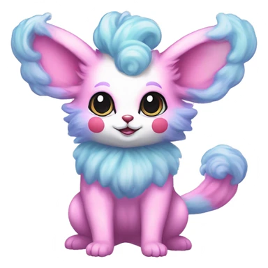 Kawaii Pastel Cotton-Candy-Colored Clown-Eeveelution-Cute-Pokémon-fusion full body sticker