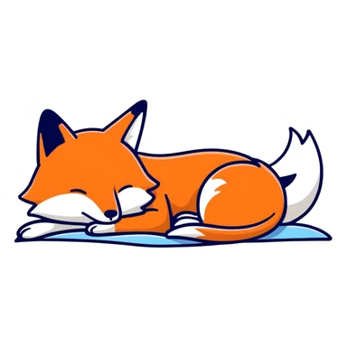 Fox asleep sticker