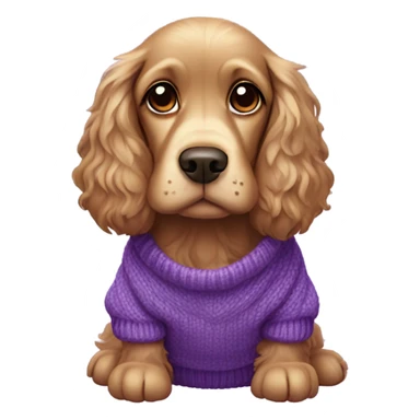 Cocker spaniel in purple sweater sticker