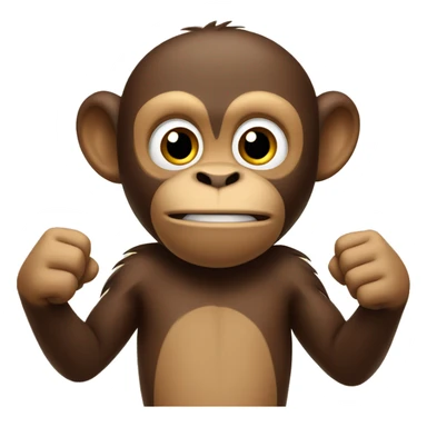 brown monkey with arms up asking question sticker