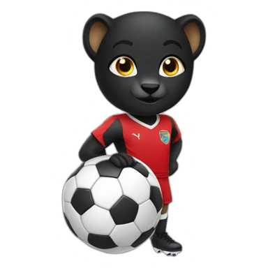 Black Panter (animal) play soccer sticker