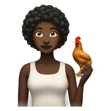Melanated person with chicken  sticker
