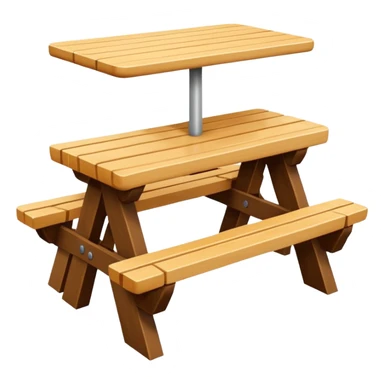 mesa alta color madera natural con bancas altas de color madera natural sticker