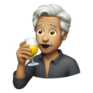  Crazy Man drinking wine eating egg roll sticker
