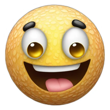 3d sphere with a cartoon wandering skin texture with big playful eyes sticker