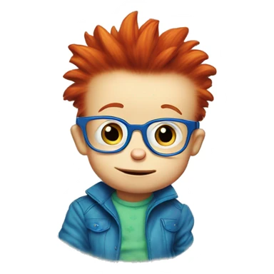 rugrats spike Redhead baby with blue glasses sticker