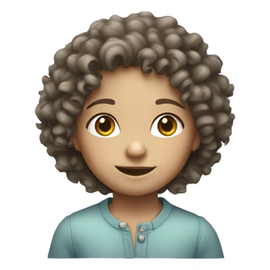curly haired little girl, white and skinny. sticker