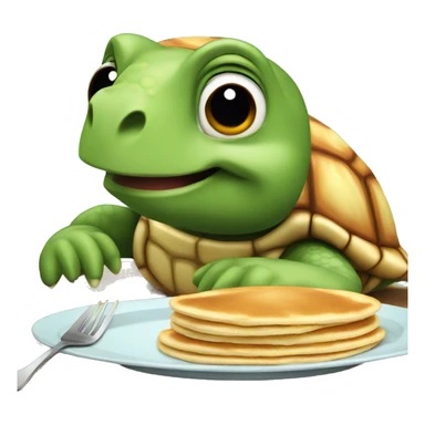 Turtle eating pancakes sticker