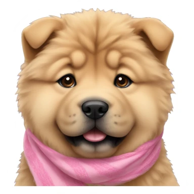 Chow chow puppy with pink scarf sticker