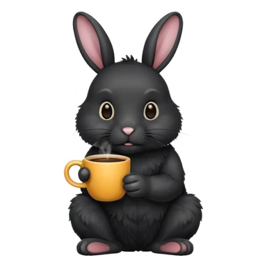 black rabbit with coffee sticker