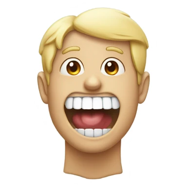 a guy with a 1 tooth in the middle and his gums are in the middle of his mouth sticker