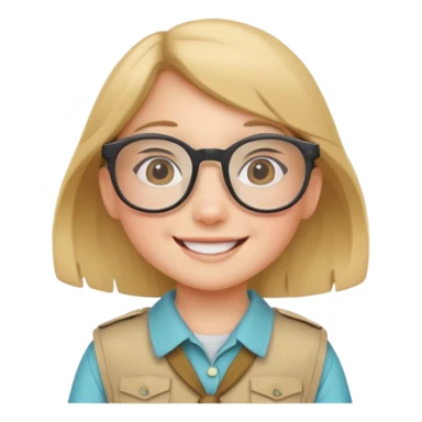scout girl little with glassess sticker