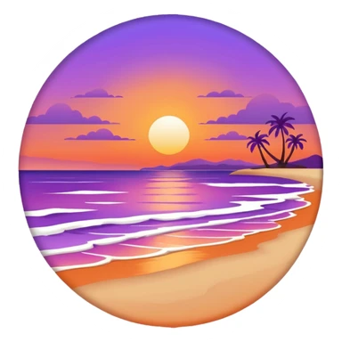 Sunset beach  sticker