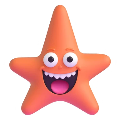 Patrick Star face from SpongeBob, wide eyes, big smile sticker