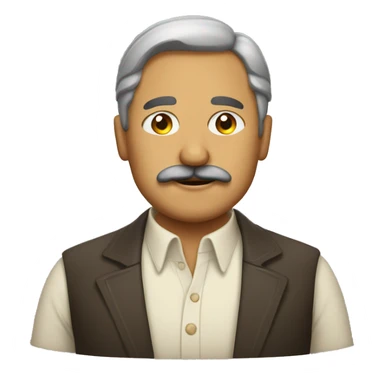 Middle aged Mexican man with mustache sticker