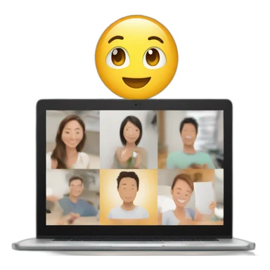 Computer display with the video call on it sticker