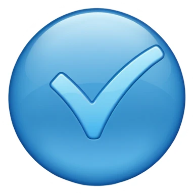 Blue verification checkmark emoji. sticker