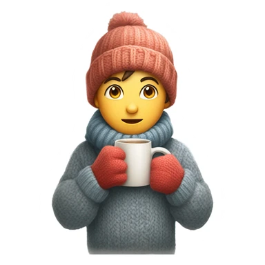winter boy in cozy attire sticker