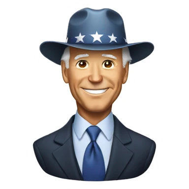 Joe biden wearing a hat sticker