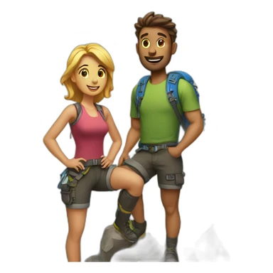 Climb a mountain - couple  sticker