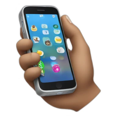 hand holding mobile phone talking sticker