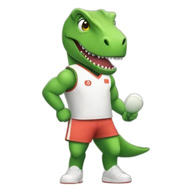 Trex in tennis uniform sticker