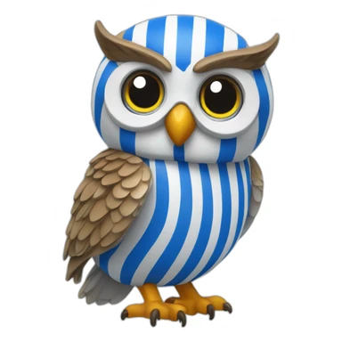Sheffield Wednesday Owl wearing blue and white stripes sticker
