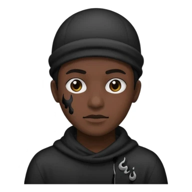 A pitch black head covered in black smoke  sticker