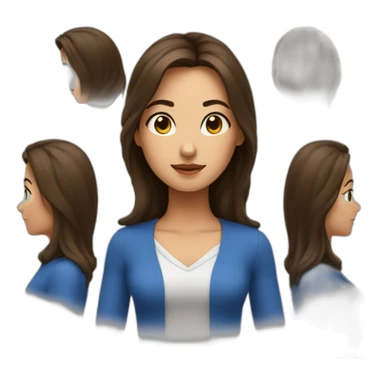 Femme, brune, aux yeux bleus qui fume sticker