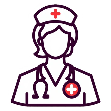 nurse icon with medical symbols sticker