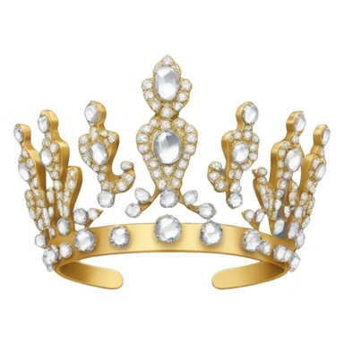 royal dainty jeweled british diamond gold tiara no background sticker