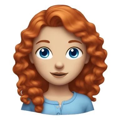 Red head girl with blue eyes and freckles sticker