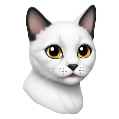 White cat with black spots  sticker