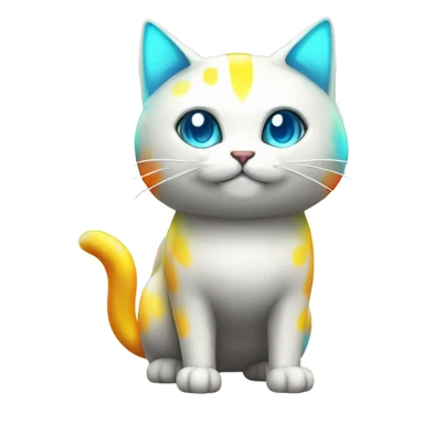 Shiny Colorful Electric-type Fakémon-Cat full body sticker
