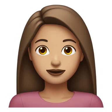 Woman with pink lips and straight brown hair white  sticker