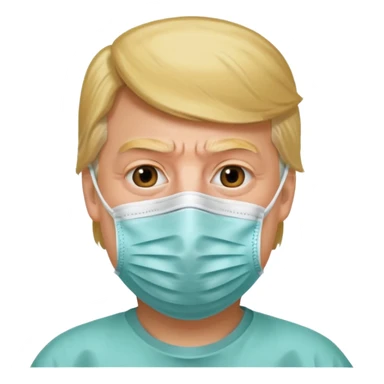 Donald Trump wearing surgical mask sticker