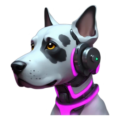 Dog robot kyberpunk neon sticker