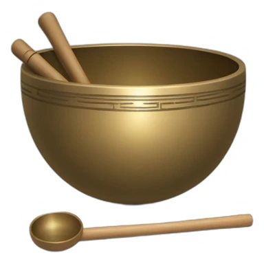Tibetan Singing bowl with stick sticker